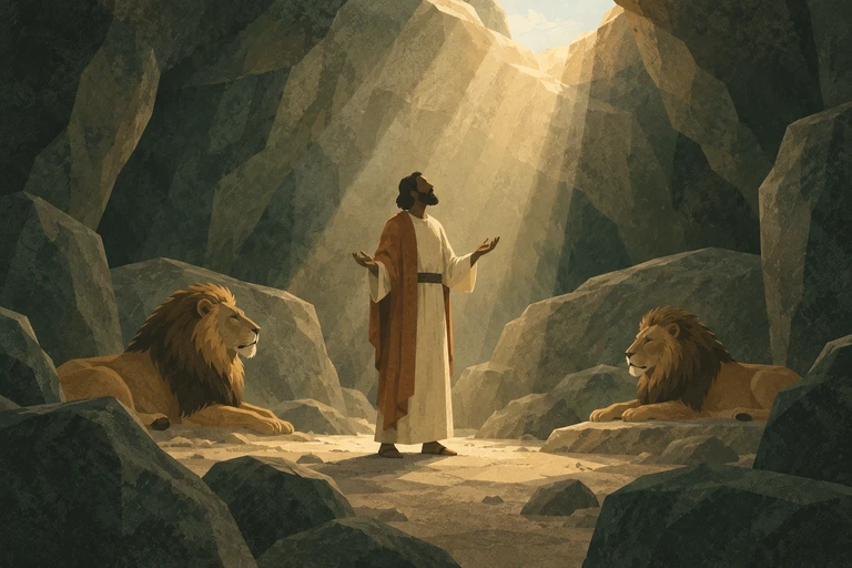 Daniel remains unharmed in the lions' den